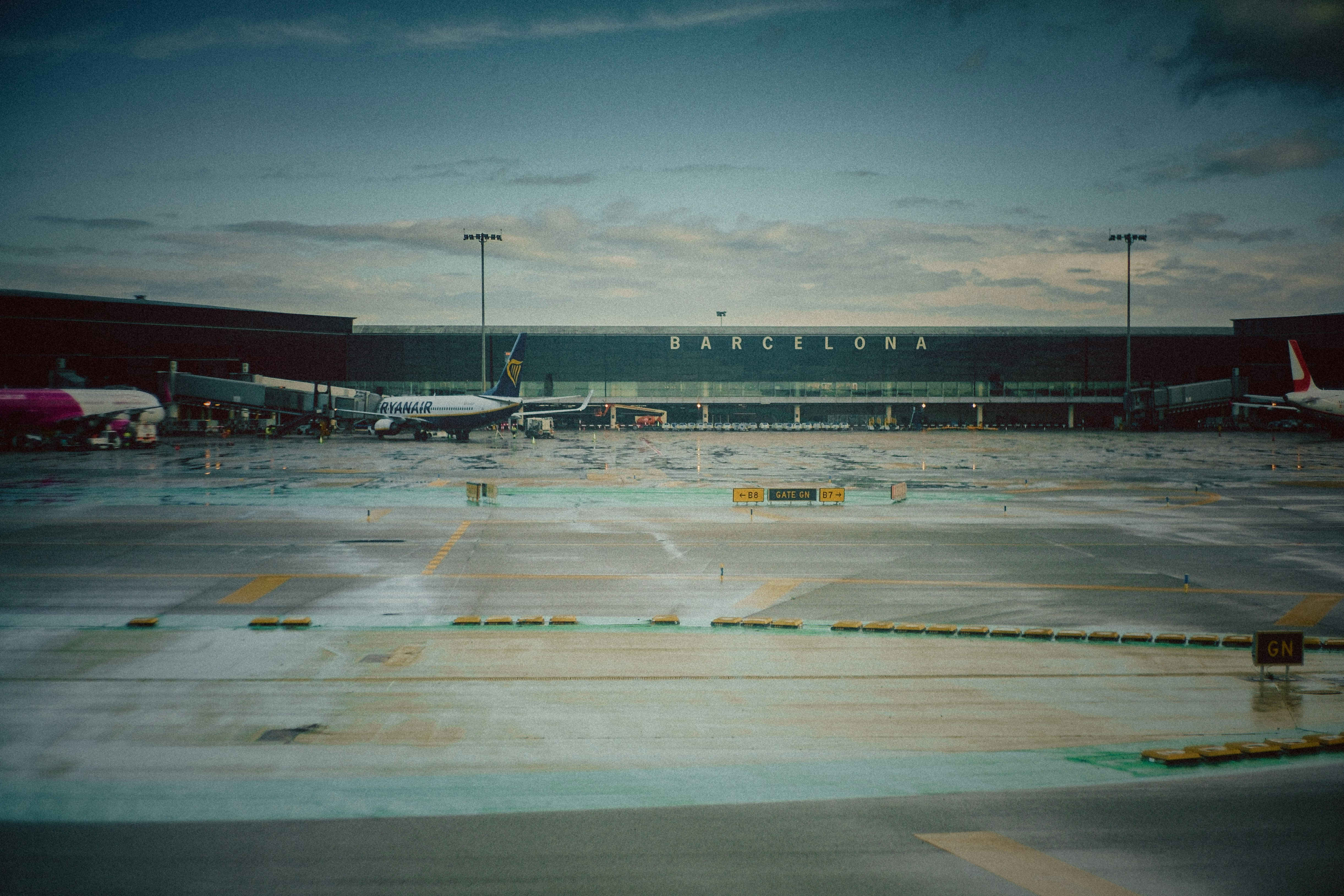 plane station under white clouds